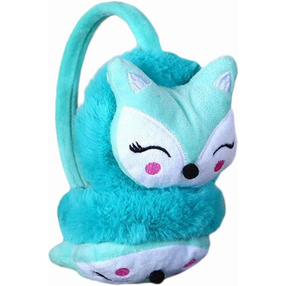 Kids Winter Earmuffs Plush Warm Cute Fox Ear Warmers Earflap Cartoon Earmuff For Boys Girls Toddlers Unisex Kids