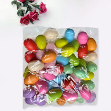 50pcs Easter Eggs, Compatible with Christmas Clearance, DIY Painting, Colorful Plastic Fake Eggs with String, Kids Gifts