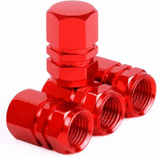 pcs Valve Caps for Car Tires, Car Valve, Tire Accessories, Universal Valve Cap, Dustproof Valve Cap for Motorcycle Car Bicycle (Red)