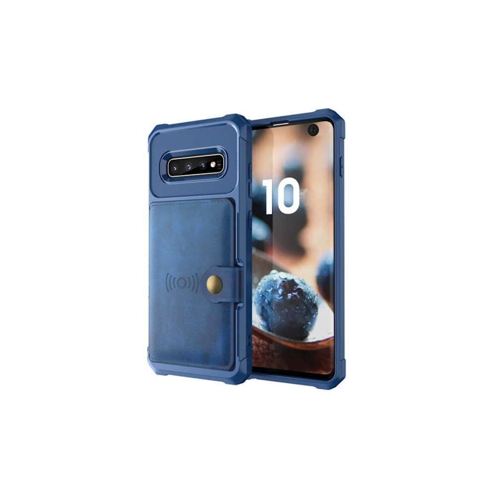Compatible With Samsung Galaxy S10+ - Practical Durable Case With Card Slot Blue 9110895321577