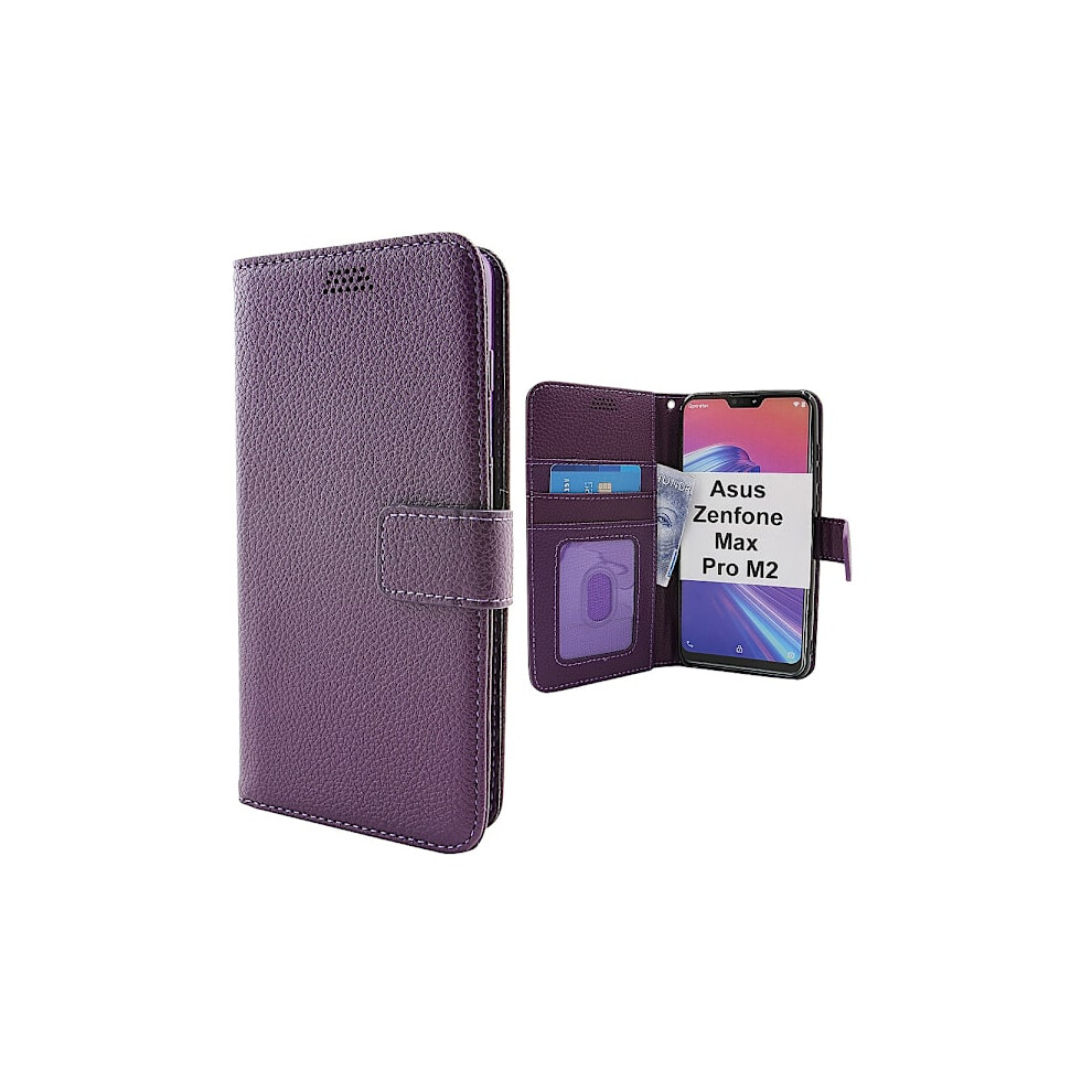 New Standcase Wallet Compatible With Asus Zenfone Max Pro M2 (Zb631kl) Purple 9110895321836