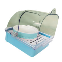 Bird Bath and Feeder Combo for Budgies with Large Capacity Tray and Easy Clean Drawer