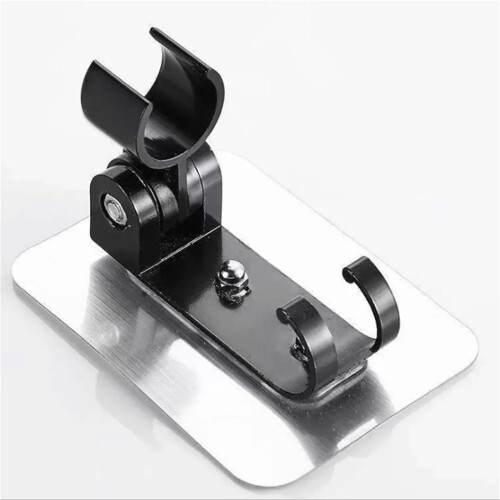 5 Pcs Adjustable Wall Mounted Shower Head Holder Bracket for Bathroom, Easy Install, Black