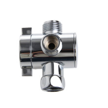3Way Shower Arm Diverter Chrome with Adjustable Mount for Handheld and Fixed Shower Heads