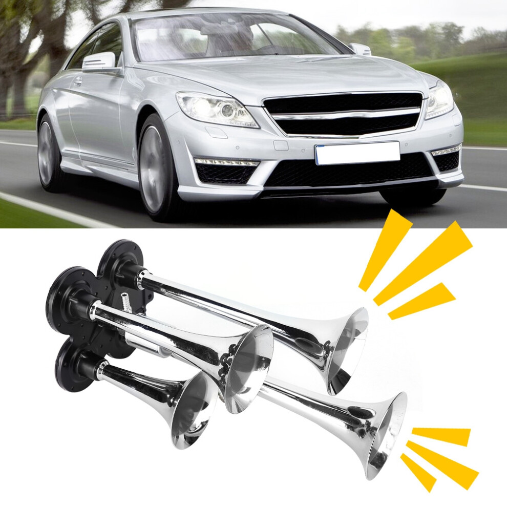 12V 130Db Four Trumpet Air Horn For Trucks And Trains Compact And Powerful 4961382749870