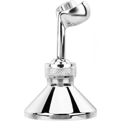Shower Head Holder 360 Adjustable Swivel Solid Brass Wall Mounted Bracket Silver Finish 1