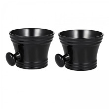 Twin Shaving Mug and Soap Bowl Set with AntiSlip Handle and Stable NonTipping Base