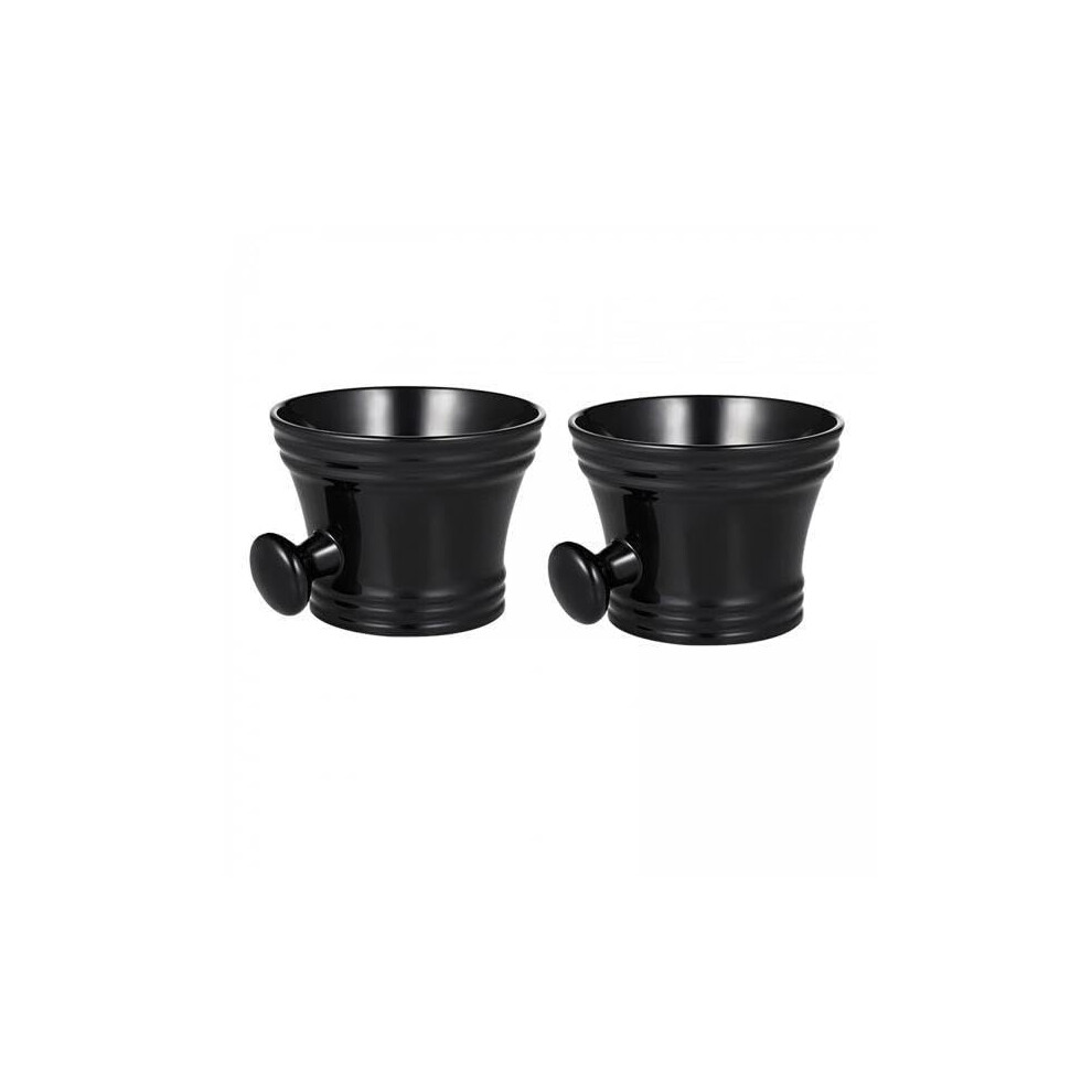 Twin Shaving Mug and Soap Bowl Set with AntiSlip Handle and Stable NonTipping Base
