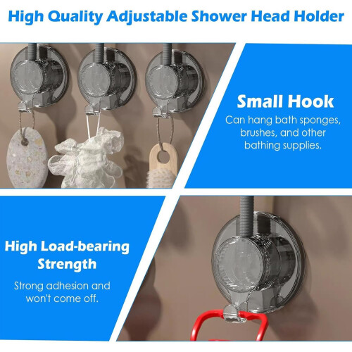 Handheld Shower Head Holder with Strong Adhesive, 360 Adjustable No Drill Bracket for Bathroom 2