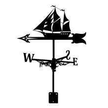 Retro Sailboat Weather Vane for Metal Roof Outdoor Yard, Decorative Wind Direction Indicator