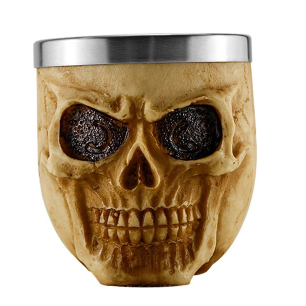 Stainless Steel Skull Shaving Bowl with Beard Brush Holder for Rich Lather and Halloween Grooming