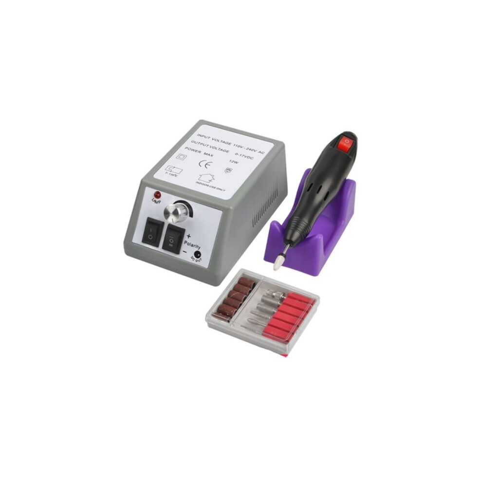 Electric nail file with 12 accessories for grinding/polishing
