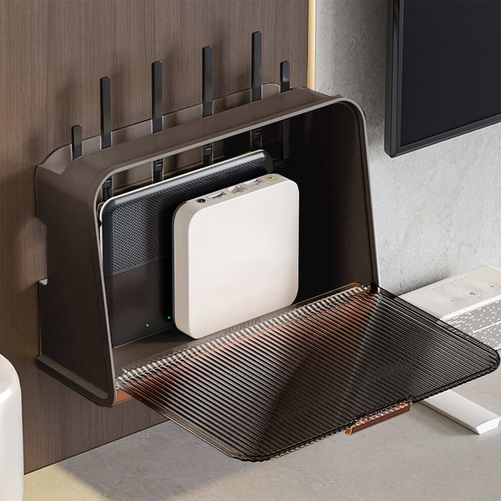 Quinlirra Wifi Router Storage Box, Wire Organizer, Power Strip Junction Box, Compatible With Various Desktops And Walls 9110895322642