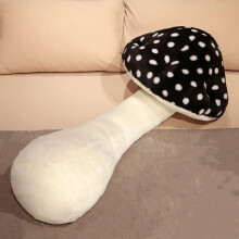 Cute Mushroom Plush Body Pillow 32 Inch Black Super Soft Cushion for Sofa, Bed and Car Decor
