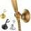 Adjustable Brass Shower Head Holder Wall Mount RustResistant Brushed Gold Bathroom Bracket 4