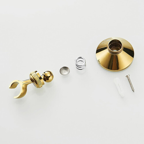 Adjustable Brass Shower Head Holder Wall Mount RustResistant Brushed Gold Bathroom Bracket 2