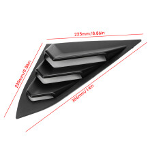 2 Stück Hinterfenster-Louvres für Honda Civic 2016-2019, Matt-Schwarz ABS, 225x355x230mm
