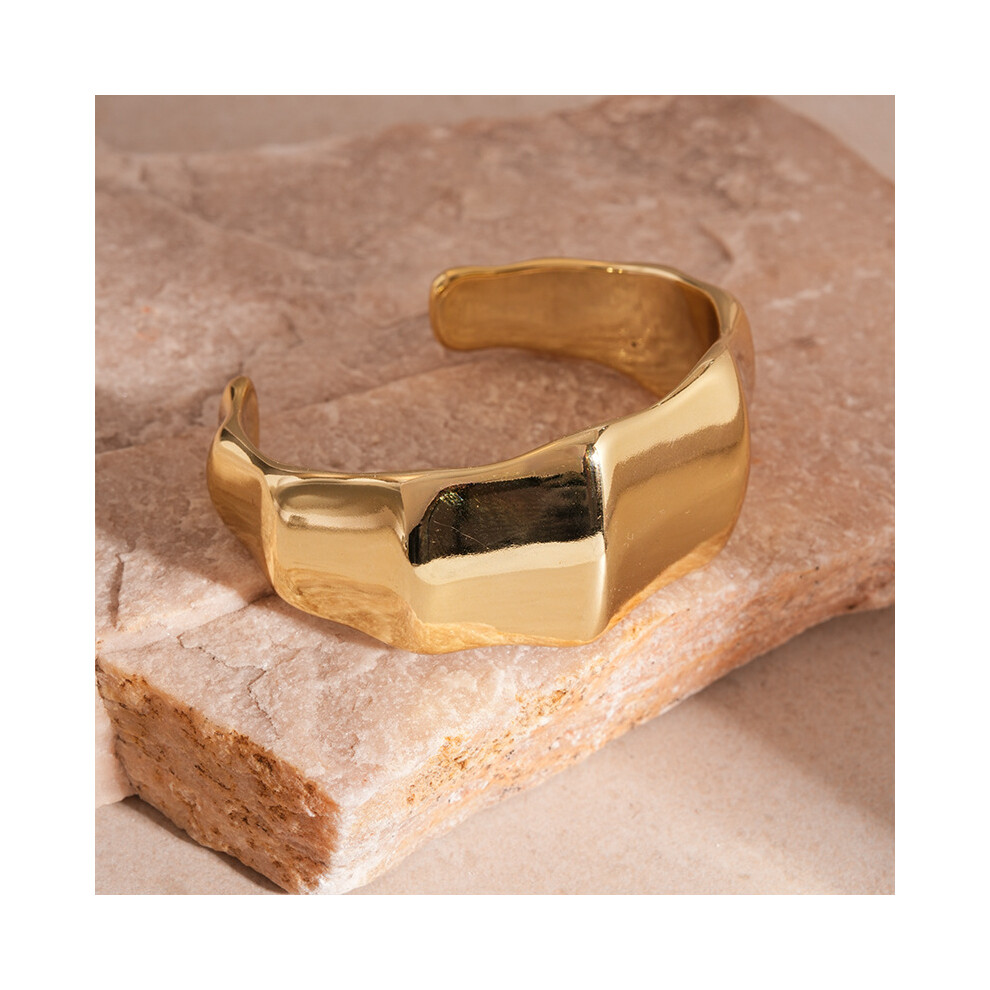 (gold color 7) Punk Gold Color Bracelet for Women Men Irregular Wide Open Cuff Bangles Party Hand Jewelry Pulseras Bijoux-image-OPC-PR72SJF-NEW