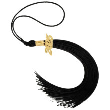 Graduation Tassel 2025 with Gold Charm and Secure Fastener for Class of 2025 Cap Ceremony Black