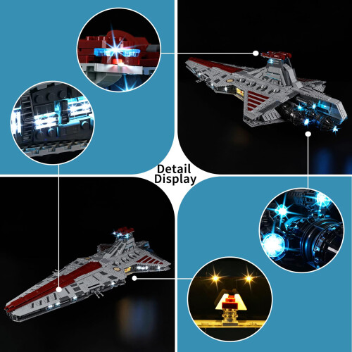 Light Kit for  Venator 75367 Star Wars Star Destroyer, Easy Install USB Powered Lighting Set 1