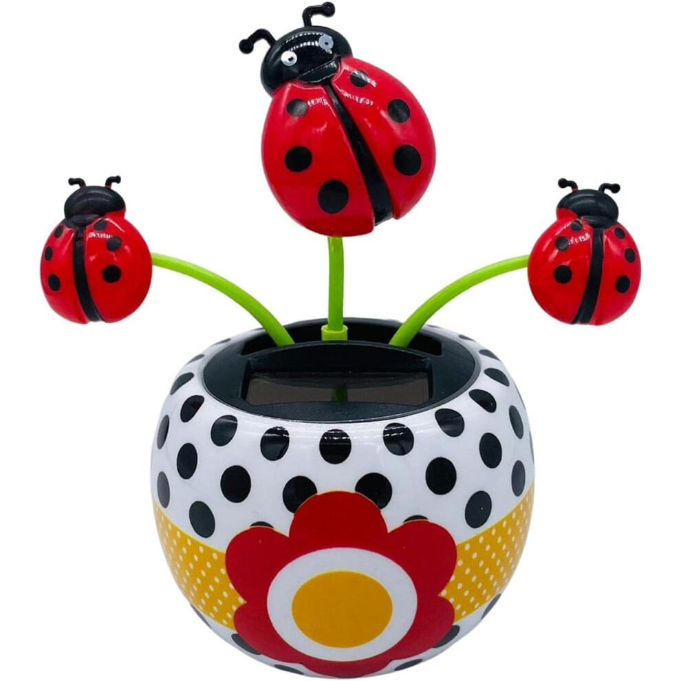 Solar Dancing Flower Car Dashboard Ornament, Solar Powe No Battery, Gentle Swinging Decor Red 9070919095863