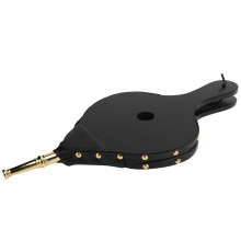 Fireplace Bellows with HeatResistant PU Leather, Vintage Wooden Air Blower for Grill and Chimney
