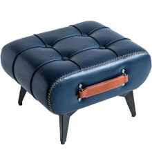 Modern Small Faux Leather Ottoman Footrest with Storage, Compact Seating for Living Room