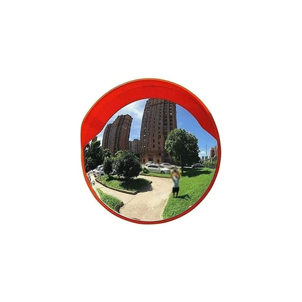 30Cm Convex Safety Mirror With 180 Wideangle View, Waterproof For Parking Lots And Garages Red 9174973070375