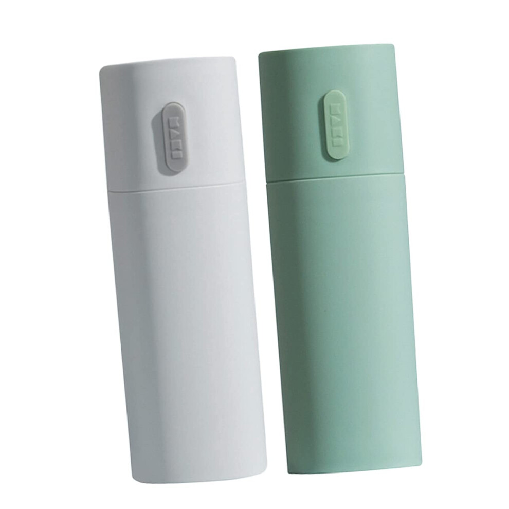 White Travel Toothbrush Case With Toothpaste Holder, Compact Organizer And Multiuse Drinking Cup,