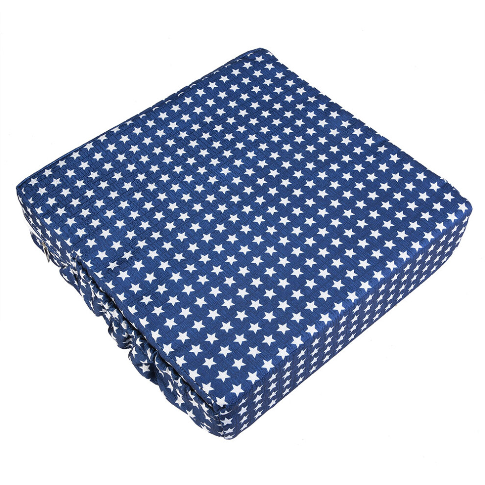 Adjustable Baby Dining Chair Booster Cushion with Removable Cover, Blue Stars
