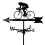 Rustproof Metal Weather Vane Donkey Design Garden Wind Direction Indicator with Ceiling Bracket 1