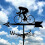 Rustproof Metal Weather Vane Donkey Design Garden Wind Direction Indicator with Ceiling Bracket 3