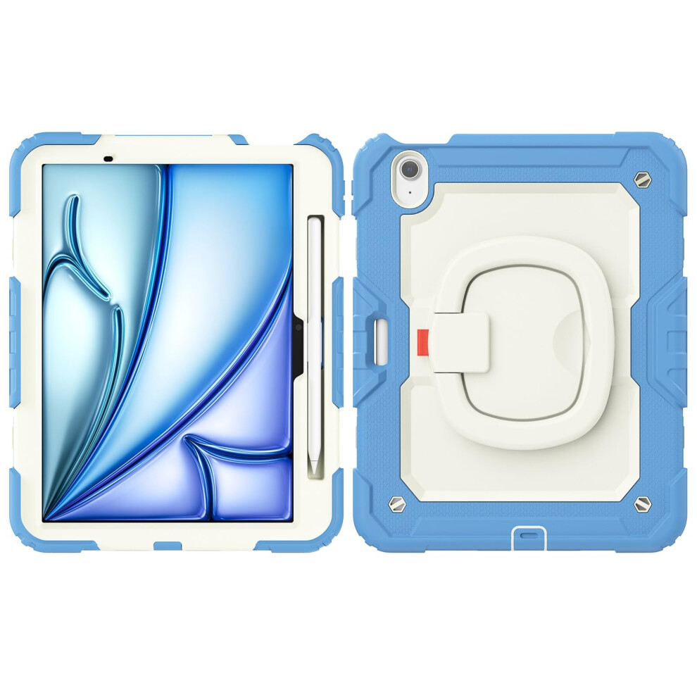 Shockproof Case With Screen Protector, 360 Rotating Handle, Strap, Pencil Holder Â For Ipad Air 11 Inch 2024 Blue 9113335102743