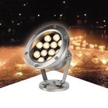LED Pool Lights IP68 Waterproof Stainless Steel Underwater Spotlight DC24V Warm White 9W