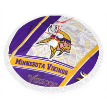 Vikings Christmas Fringe Tree Skirt, compatible with NFL decor, bright colors, easy install, great gift for fans (30" 36" 48")
