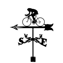 Weather Vane RustProof Aluminum Garden Ornament with Roof Mount Wind Direction Indicator