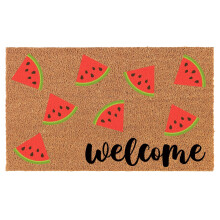 Welcome Doormat Coco Coir Door Mat Gift Welcome Watermelon Slices Spring Summer (24" x 16")