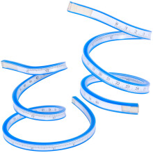 Duety 2Pcs Flexible Curve Rulers 15.7" & 23.6" Inch/Metric, Bendable, Double-Sided, Portable Measuring Ruler for Garment & Engineering Drawing