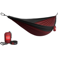 Double Deluxe Parachute Nylon Hammock for Camping - Olive Green/Khaki
