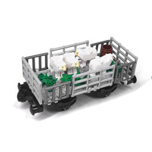 Sheep Farm Train Car Compatible with , Realistic Animal Cart with Durable Wheels for City Freight