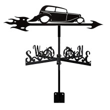 Metal Weather Vane Wind Direction Indicator, Weatherproof Iron Roof Decor with RustResistant Finish