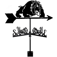 Weather Vane Metal Garden Weathervane with Dog Design, Rustproof Outdoor Roof Wind Direction Indicator