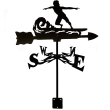 Metal Weathercock Weather Vane for Outdoor Garden Roof Decoration and Wind Direction Indicator