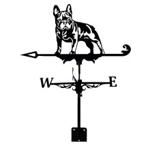 Stainless Steel Bulldog Outdoor Weather Vane for Roof or Garden Wind Direction Indicator
