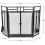 Fireplace Screen 3 Panel with Double Door Access and 4pc Tools Set, Black Metal Freestanding 5