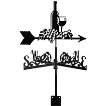 Weather Vane Stainless Steel Roof Mount Wind Direction Indicator for Garden Outdoor Decor 35x50cm