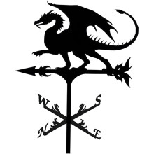 Metal Dragon Weather Vane for Garden Roof Retro Iron Smooth 360 Rotation Wind Direction Indicator 29.5'