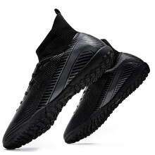 (7066S-hei, 39) Mens Football Boots Firm Ground FG Soccer Cleats Professional Athletic Training Shoes for Outdoor