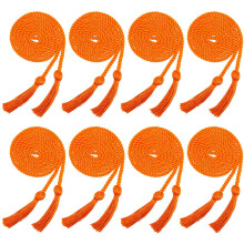 10 Pack Orange Graduation Honor Cords with Tassels, 67 Inch Durable Polyester for Ceremony and DIY
