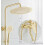 Luxury Shower Faucet Brushed Gold Rainfall System with 3 Function Hot and Cold Bathtub Tap Type D/C/A 1